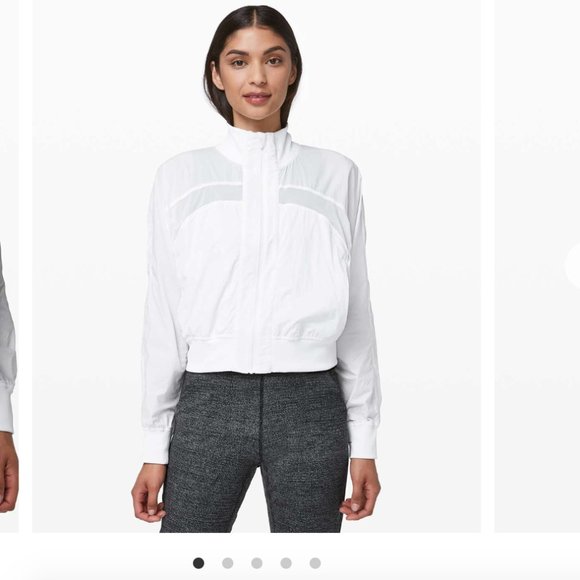 lululemon athletica Tops - LULULEMON White Serve It Zip Up Jacket 6